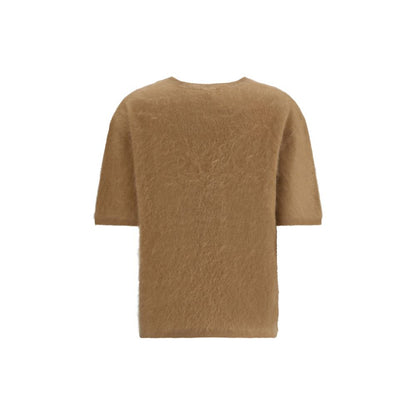 Sweater by Lisa Yang for women in cashmere brown & signature features an polished silhouette, showcasing refined and a sophisticated crew neckline for a truly polished finish.