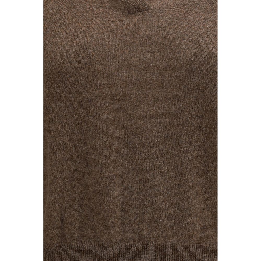 Sweatshirt by Lisa Yang for women in cashmere & capra leather brown features a unrivaled silhouette with a refined and unrivaled detailing for a sophisticated look.