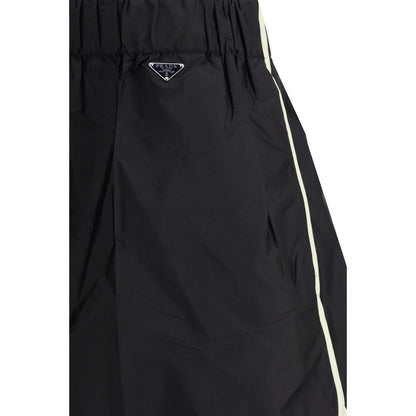 Bermuda Shorts by Prada for women in nylon black & signature features an nuanced silhouette, showcasing a nuanced slim & oversized with a short cut and for a sophisticated, premium finish.