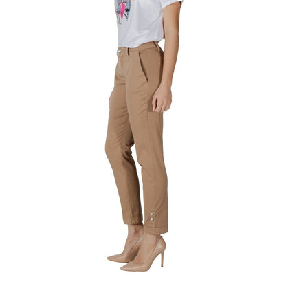 Liu Jo Women's Tapered-Leg Straight-Leg Cigarette Stretch Cotton Chinos Pants - Beige