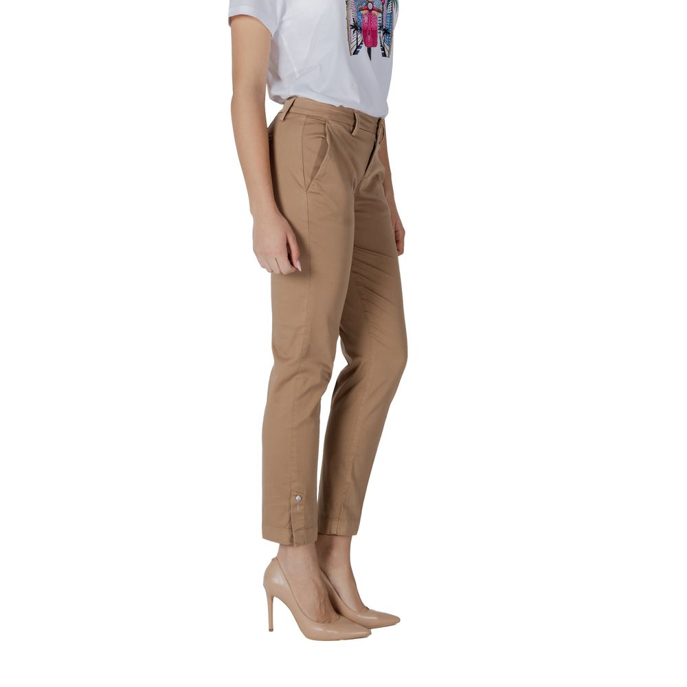 Liu Jo Women's Tapered-Leg Straight-Leg Cigarette Stretch Cotton Chinos Pants - Beige