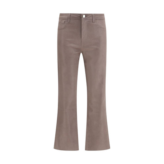 Casual Pants by L'Agence for women in stretch cotton denim beige features an refined tailoring silhouette, showcasing a premium slim with a high rise and long cut for a refined tailoring look.
