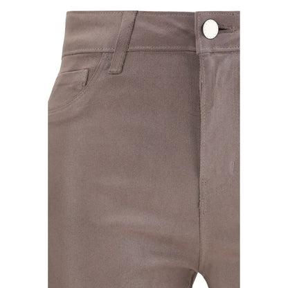 Casual Pants by L'Agence for women in stretch cotton denim beige presents a tailored silhouette, showcasing a tailored slim and long cut with a refined high rise for a truly tailored aesthetic.