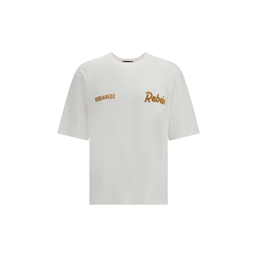 T-Shirt by Dsquared² for men in cotton white features an edgy silhouette, meticulously detailed with a sophisticated and for a truly edgy finish.