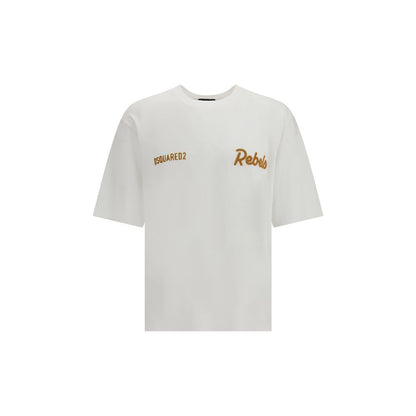 T-Shirt by Dsquared² for men in cotton white features an edgy silhouette, meticulously detailed with a sophisticated and for a truly edgy finish.