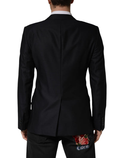 Dolce & Gabbana Women's Single Breasted Virgin Wool Viscose & Silk Blazer - Black