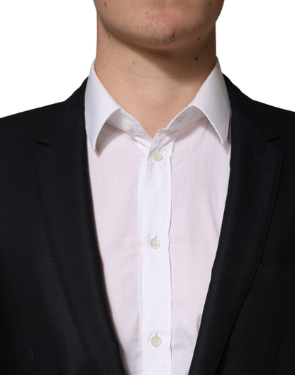 Dolce & Gabbana Women's Single Breasted Virgin Wool Viscose & Silk Blazer - Black