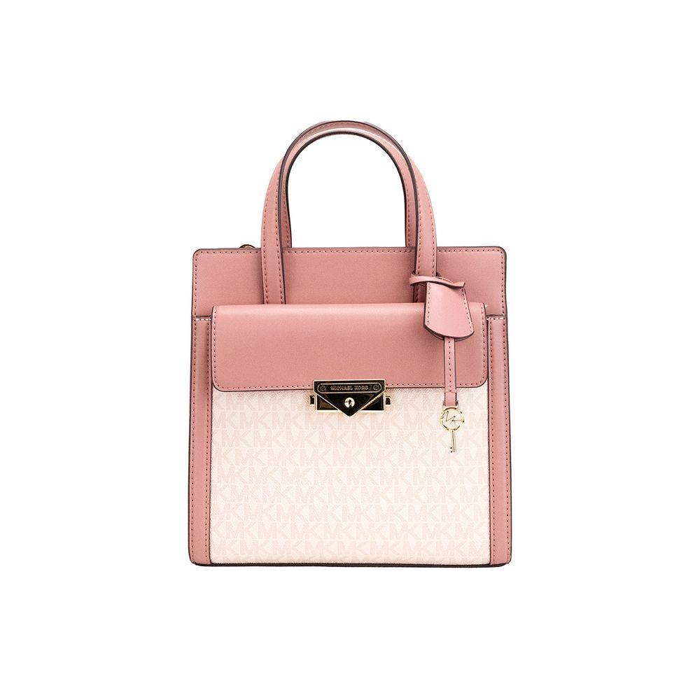 Small Crossbody Tote Handbag by Michael Kors for women in pvc multicolor & signature features an multi-faceted design with a secure flap, ample , and versatile crossbody-strap, adjustable-strap & detachable-strap for a multi-faceted finish.