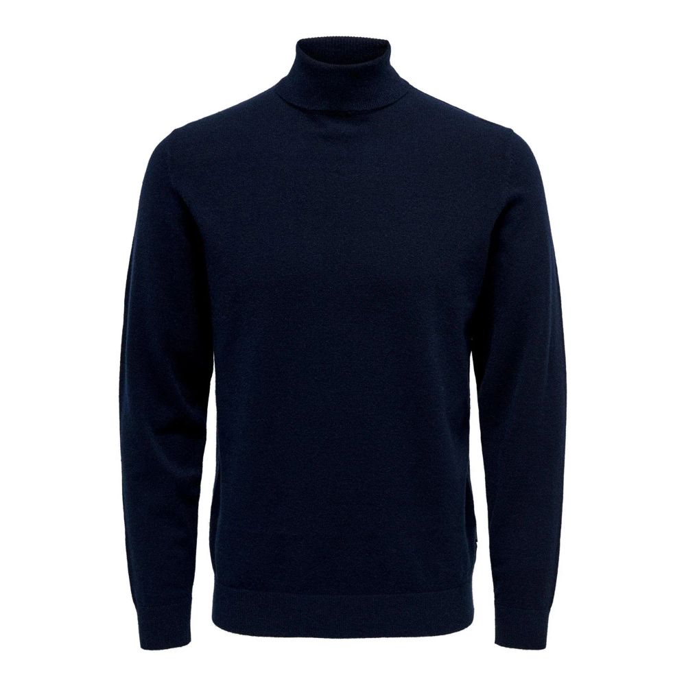 Sweater by Only & Sons for men in polyester & viscose blue & patterned showcases a sumptuous silhouette, artfully finished with a sumptuous turtle neckline and for a sophisticated, sumptuous look.