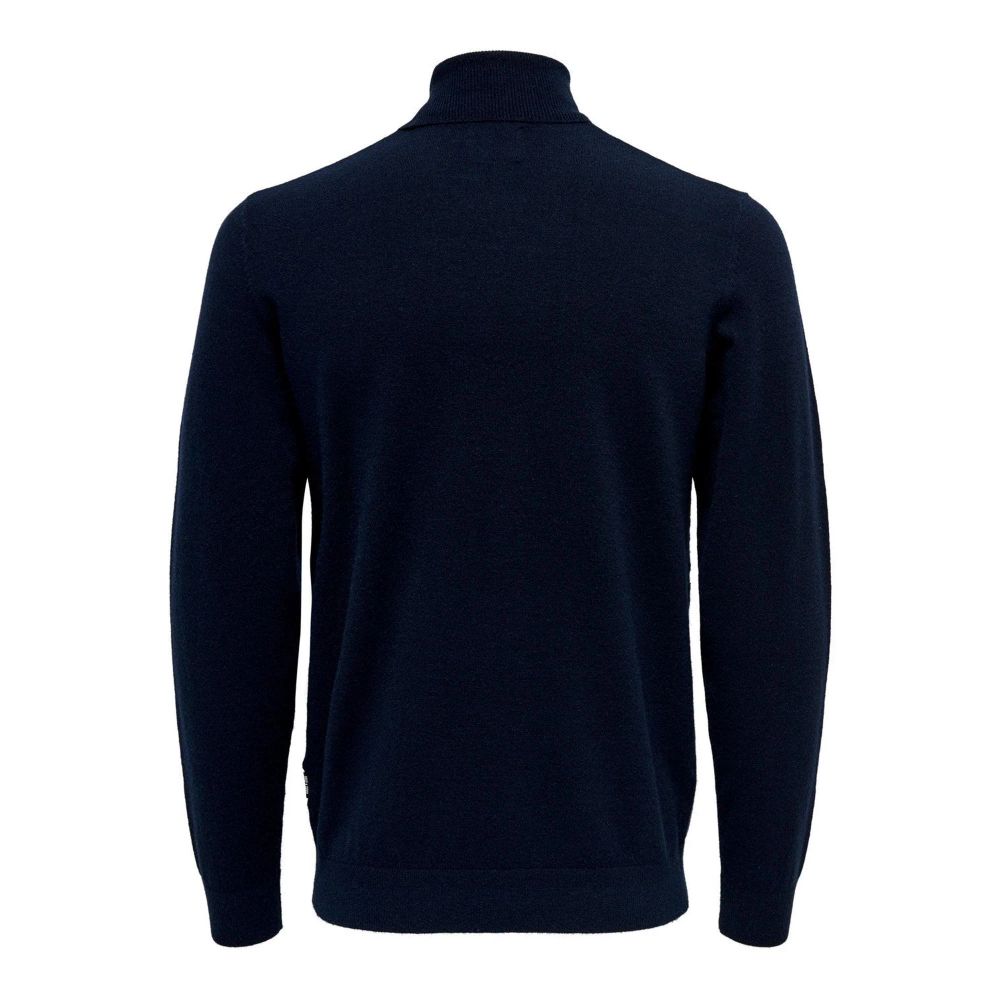 Sweater by Only & Sons for men in polyester & viscose blue & patterned features an polished silhouette, showcasing refined and a sophisticated for a truly polished finish.