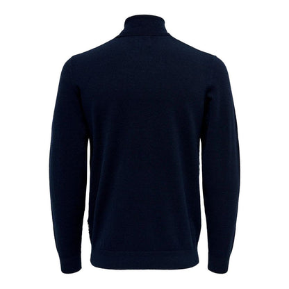 Sweater by Only & Sons for men in polyester & viscose blue & patterned features an polished silhouette, showcasing refined and a sophisticated for a truly polished finish.