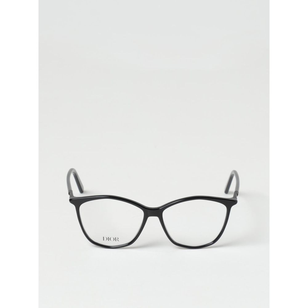Eyeglasses Frames by Dior for women in linen black showcases a reflective silhouette, artfully incorporating a sophisticated black coloured frame with a distinct .