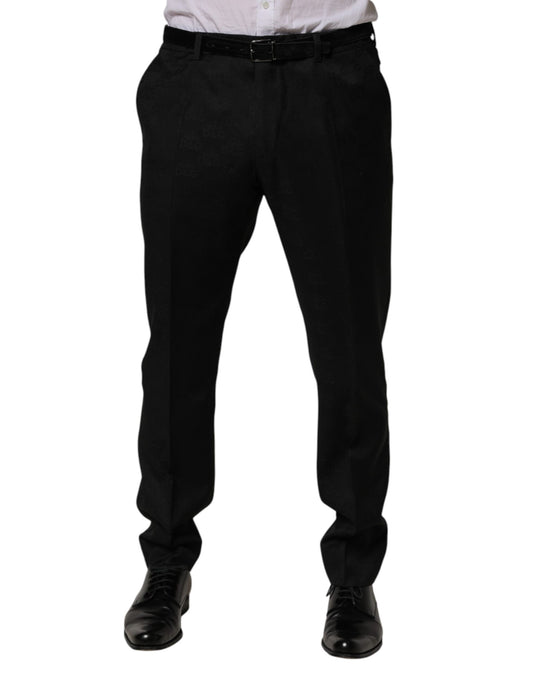 Trousers by Dolce & Gabbana for men in viscose & virgin wool black features a tailored silhouette with a tailored skinny & regular-fit, defined by its long and a sophisticated .