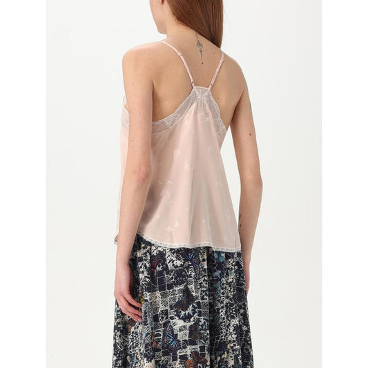 Activewear T-Shirt by Zadig & Voltaire for women in polyester satin multicolor & pink features a versatile silhouette, showcasing a versatile and detailed with high-performance for a premium look.