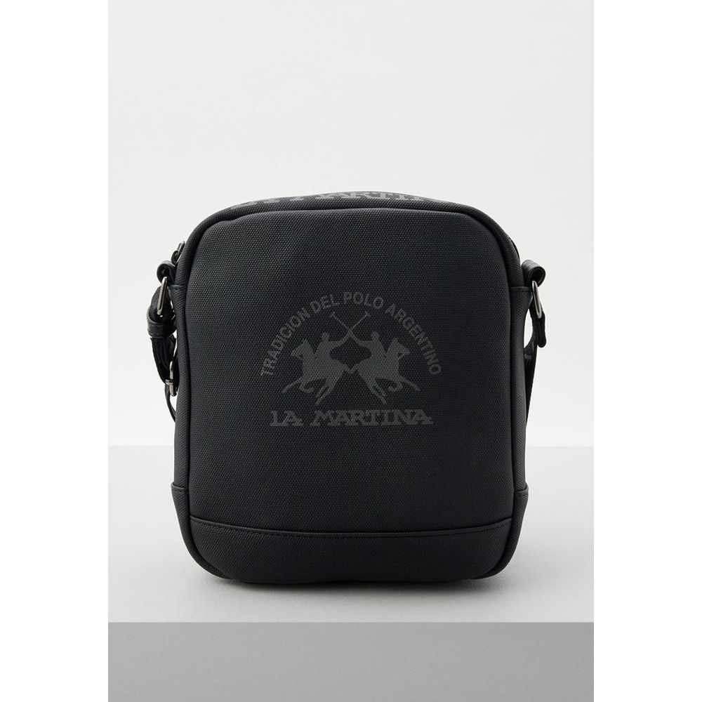 La Martina Polyamide Crossbody Messenger Bag - Black