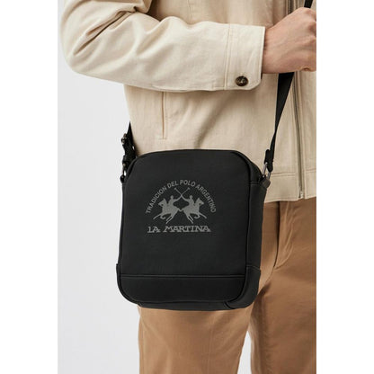 La Martina Polyamide Crossbody Messenger Bag - Black