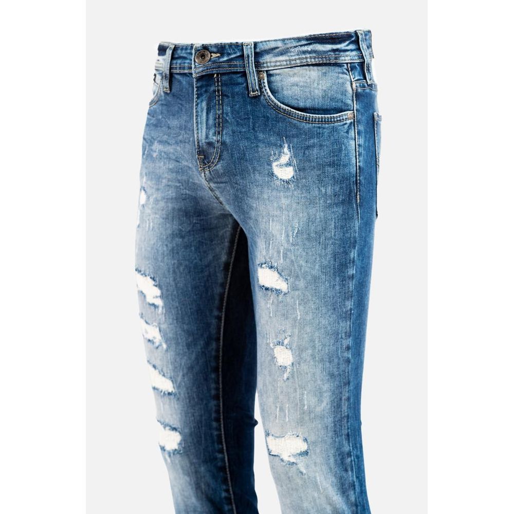 Gas Blue Cotton Relaxed Fit Jeans