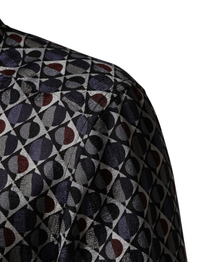 Dolce & Gabbana Multicolor Patterned Collared GOLD Men Dress Shirt