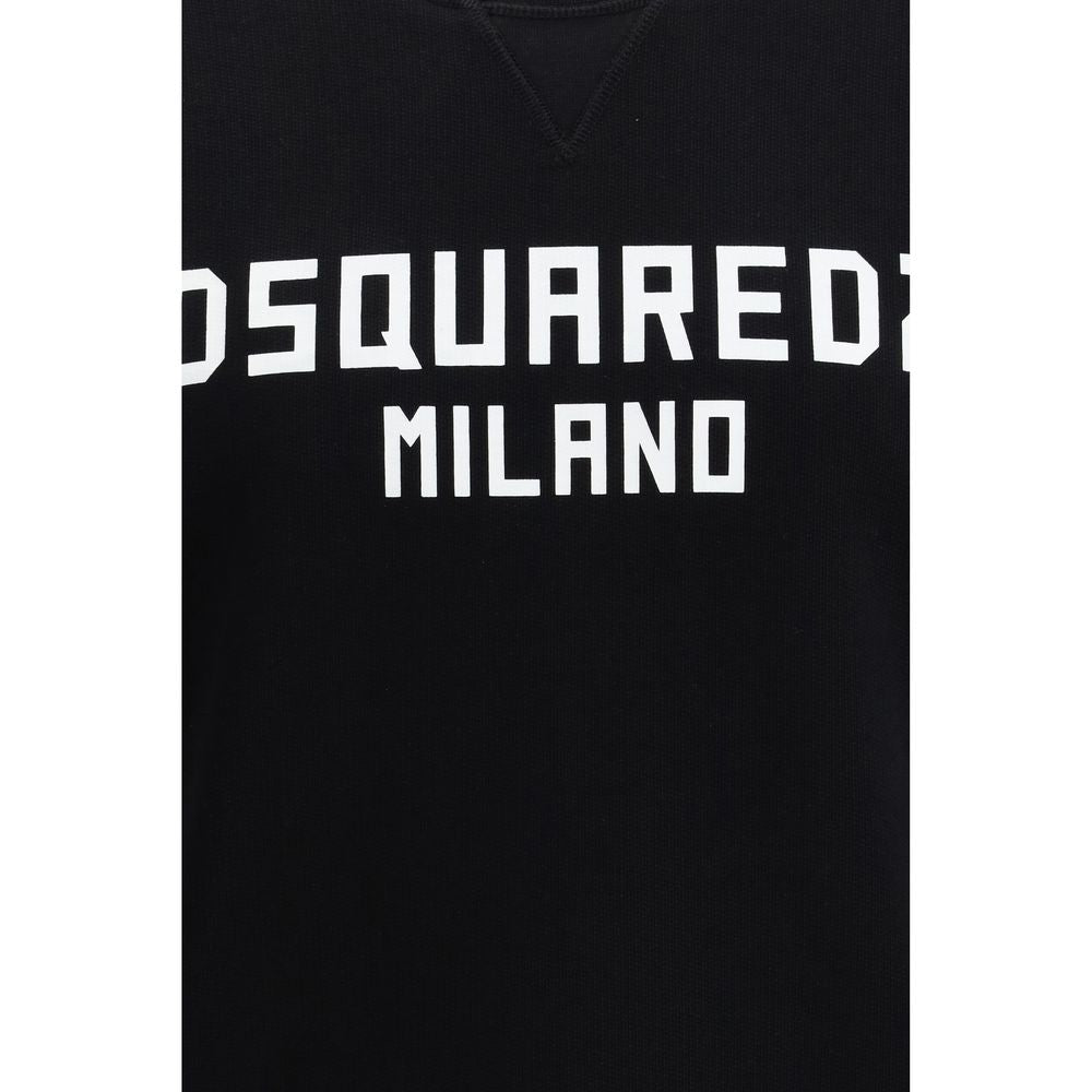 Sweatshirt by Dsquared² for men in stretch cotton black & print presents a smart casual silhouette, featuring a smart casual and for a sophisticated look.
