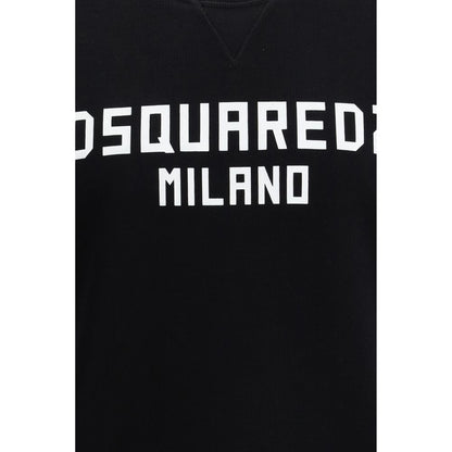Sweatshirt by Dsquared² for men in stretch cotton black & print presents a smart casual silhouette, featuring a smart casual and for a sophisticated look.