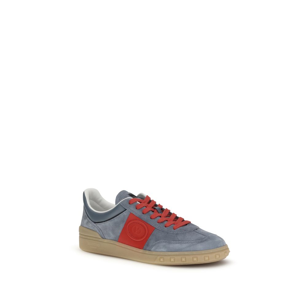 Sneakers by Valentino Garavani for men in bos taurus suede calfskin leather multicolor & signature presents a on trend silhouette from the V Logo Men's Low Top Bos Taurus Suede Calfskin Leather Sneakers collection, showcasing a on trend low-top style for an elevated aesthetic.