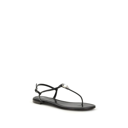 Flat Flip-Flop Sandals by Giuseppe Zanotti for women in bos taurus calf leather & rhinestone black features an statuesque Women's Bos Taurus Calf Leather & Rhinestone Flat Flip-Flop Sandals silhouette with a refined flat and elegant .