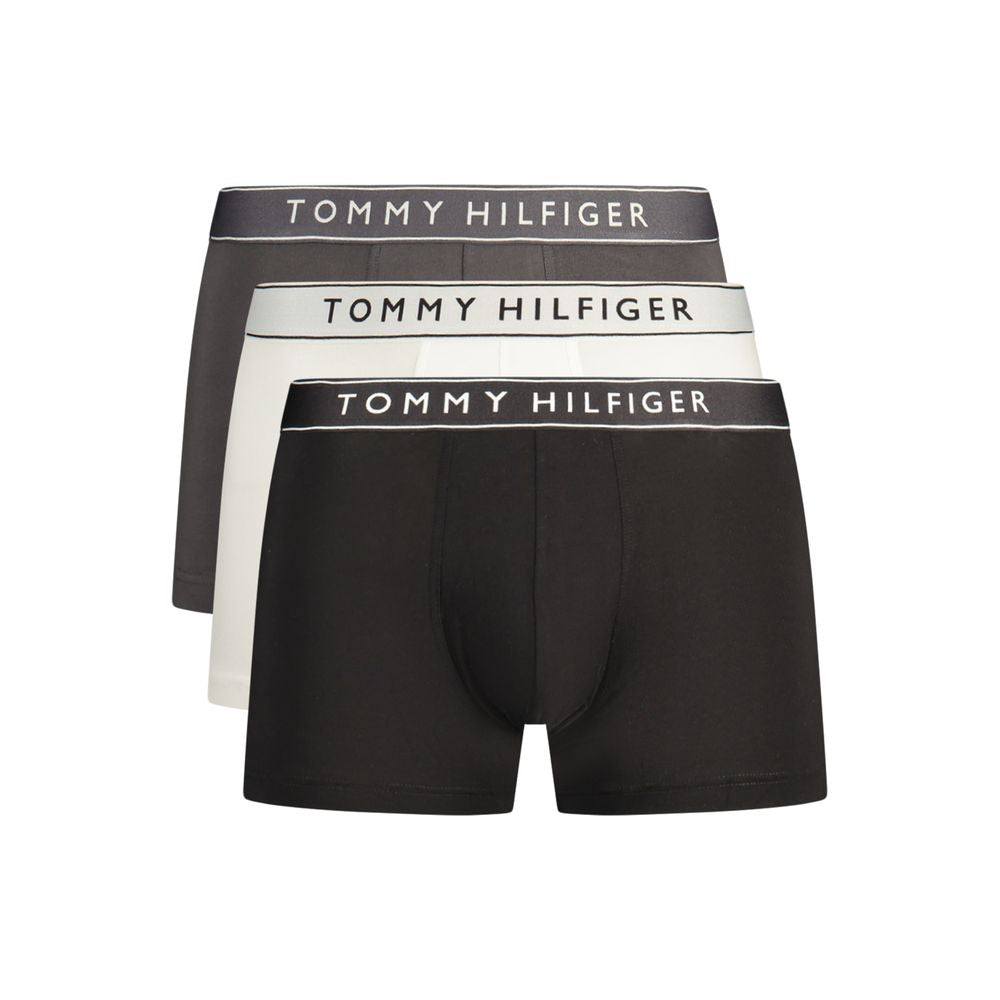 Tommy Hilfiger Crisp Men's Stretch Cotton Underwear Boxer Shorts - Black Gray White