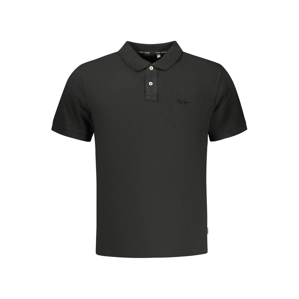 Polo Shirt by Pepe Jeans for men in cotton black showcases a sharp silhouette, detailed with a refined and sharp for a sophisticated finish.
