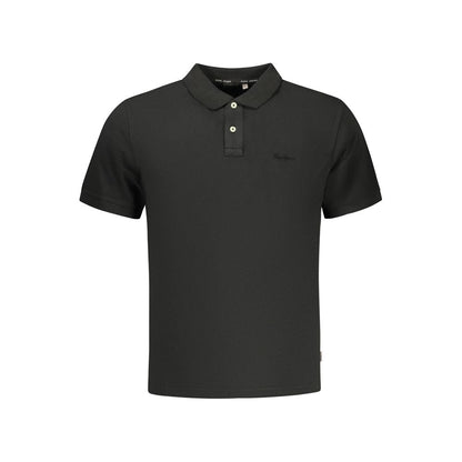 Polo Shirt by Pepe Jeans for men in cotton black showcases a sharp silhouette, detailed with a refined and sharp for a sophisticated finish.