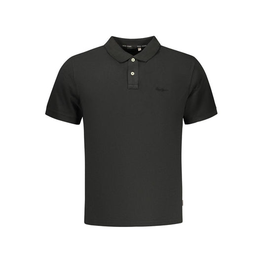 Polo Shirt by Pepe Jeans for men in cotton black showcases a sharp silhouette, detailed with a refined and sharp for a sophisticated finish.