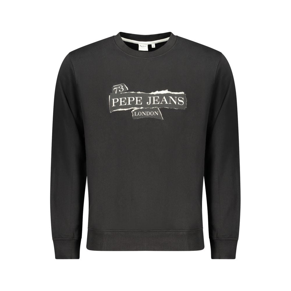 Sweatshirt by Pepe Jeans for men in cotton black, signature & print features an exquisite silhouette, showcasing long-sleeve and crew neckline details for a exquisite look.