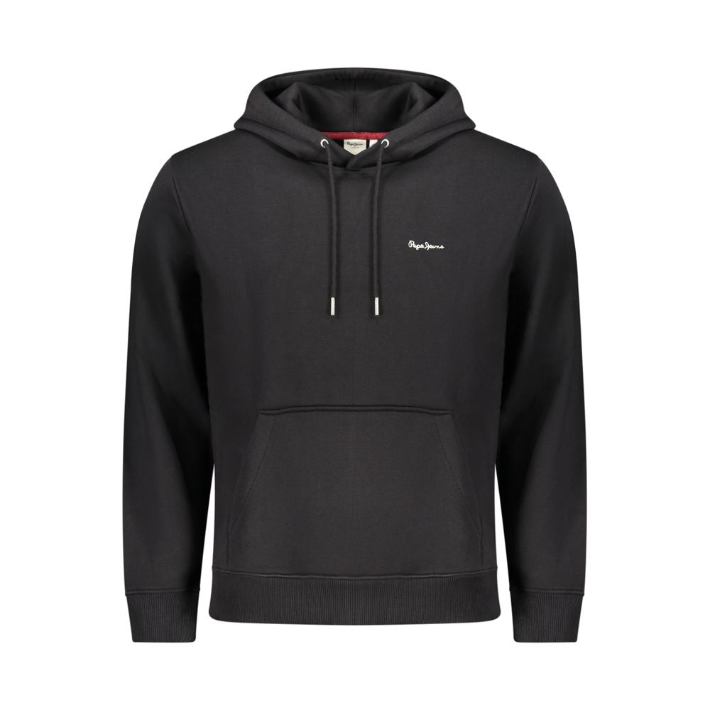 Hooded Sweatshirt Hoodie by Pepe Jeans for men in cotton polyester black features a slouchy chic silhouette, detailed with a slouchy chic and a signature hooded neckline for an elevated aesthetic.