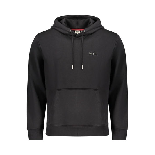 Hooded Sweatshirt Hoodie by Pepe Jeans for men in cotton polyester black features a slouchy chic silhouette, detailed with a slouchy chic and a signature hooded neckline for an elevated aesthetic.