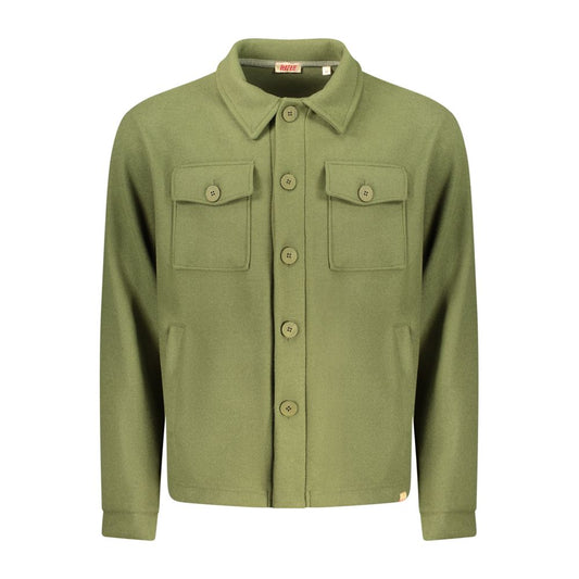 Overcoat by Rifle for men in cotton polyester green showcases a enveloping silhouette, detailed with distinctive pockets and a enveloping .