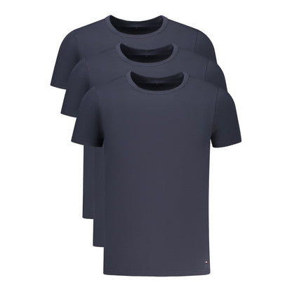 T-Shirt by Tommy Hilfiger for men in stretch cotton blue showcases a unassuming silhouette, artfully detailed with a refined crew neckline and unassuming for a sophisticated, contemporary look.
