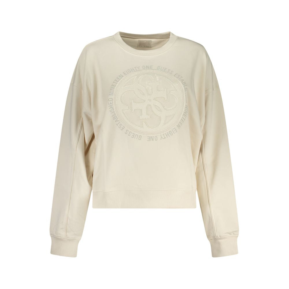 Sweatshirt by Guess Jeans for women in cotton polyester red & white features an provocated silhouette, detailed with a provocated and a refined crew neckline for a sophisticated aesthetic.