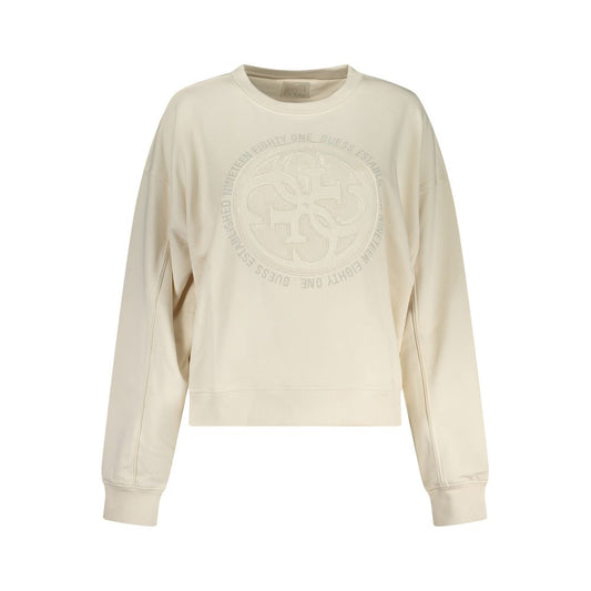 Sweatshirt by Guess Jeans for women in cotton polyester red & white features an provocated silhouette, detailed with a provocated and a refined crew neckline for a sophisticated aesthetic.