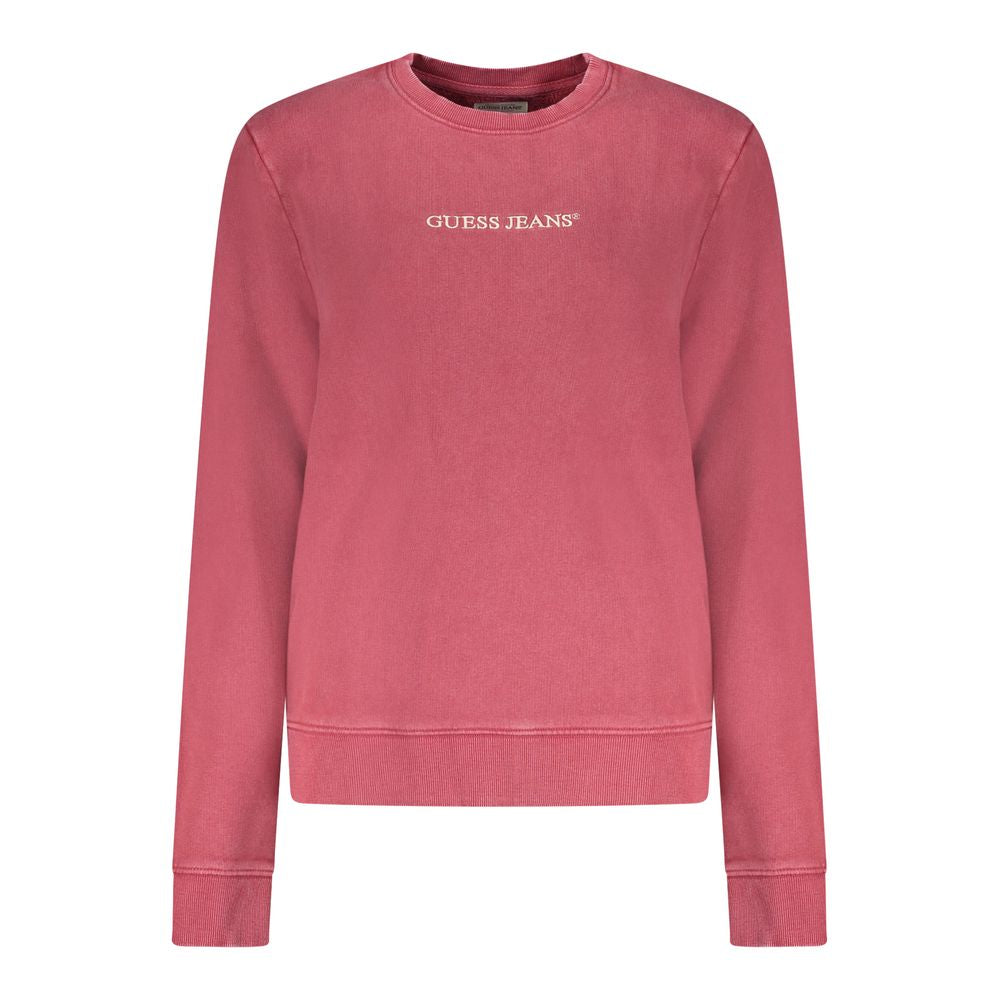 Sweatshirt by Guess Jeans for women in stretch organic cotton polyester & rhinestone red & white features an magnificent silhouette, showcasing a sophisticated crew neckline and long-sleeve detail for a truly magnificent finish.
