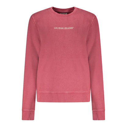 Sweatshirt by Guess Jeans for women in stretch organic cotton polyester & rhinestone red & white features an magnificent silhouette, showcasing a sophisticated crew neckline and long-sleeve detail for a truly magnificent finish.