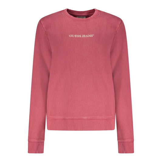Sweatshirt by Guess Jeans for women in stretch organic cotton polyester & rhinestone red & white features an magnificent silhouette, showcasing a sophisticated crew neckline and long-sleeve detail for a truly magnificent finish.