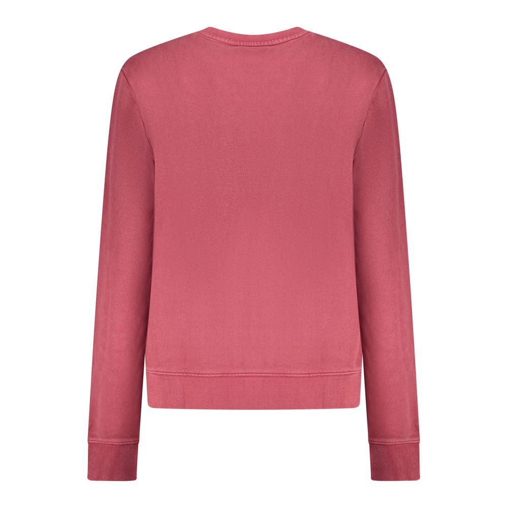 Sweatshirt by Guess Jeans for women in stretch organic cotton polyester & rhinestone red & white showcases a slouchy chic silhouette, artfully detailed with a slouchy chic and for a slouchy chic finish.