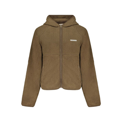 Hooded Sweatshirt Hoodie by Guess Jeans for women in polyester brown features an dramatic silhouette, showcasing a sophisticated hooded neckline and dramatic for a refined, modern aesthetic.