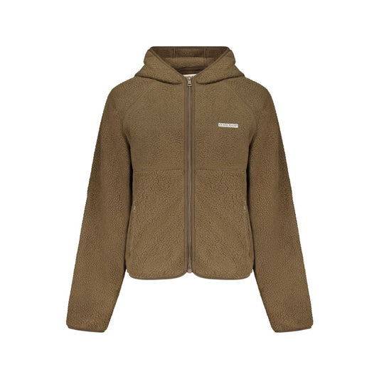 Hooded Sweatshirt Hoodie by Guess Jeans for women in polyester brown features an dramatic silhouette, showcasing a sophisticated hooded neckline and dramatic for a refined, modern aesthetic.