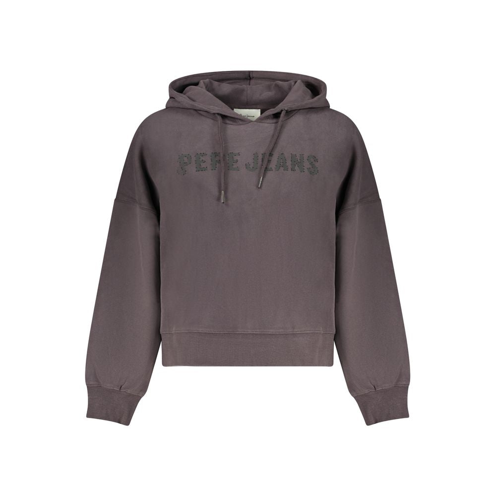 Hooded Sweatshirt Hoodie by Pepe Jeans for women in polyester cotton black showcases a city-ready silhouette, artfully detailed with a signature hooded neckline and for a city-ready finish.