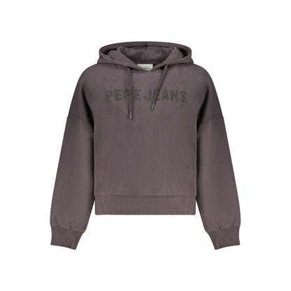 Hooded Sweatshirt Hoodie by Pepe Jeans for women in polyester cotton black showcases a city-ready silhouette, artfully detailed with a signature hooded neckline and for a city-ready finish.