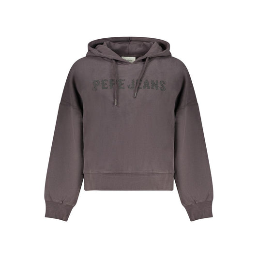 Hooded Sweatshirt Hoodie by Pepe Jeans for women in polyester cotton black showcases a city-ready silhouette, artfully detailed with a signature hooded neckline and for a city-ready finish.