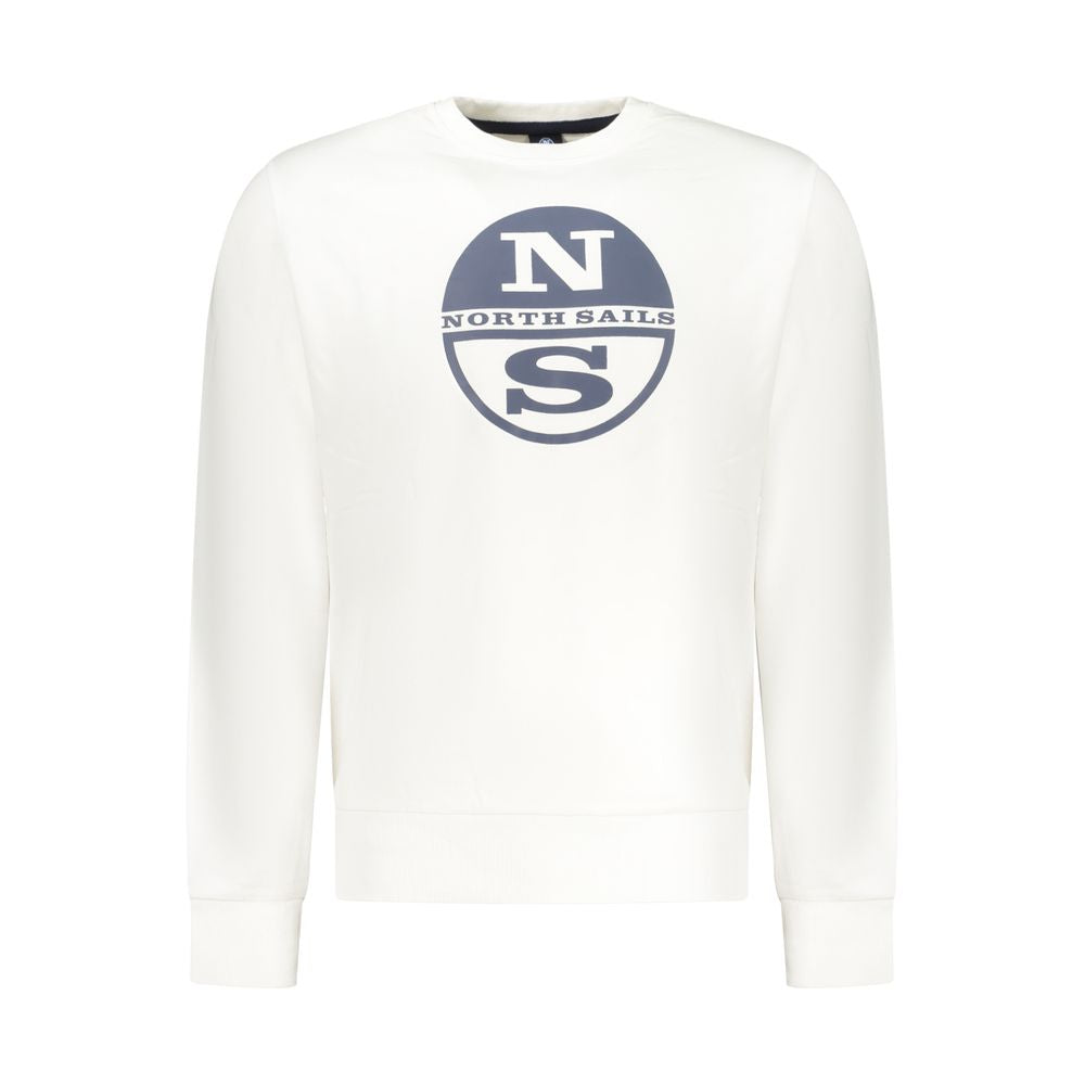 Sweatshirt by North Sails for men in cotton white, signature-print & print showcases a slouchy chic silhouette, artfully detailed with a slouchy chic crew neckline and for a slouchy chic finish.