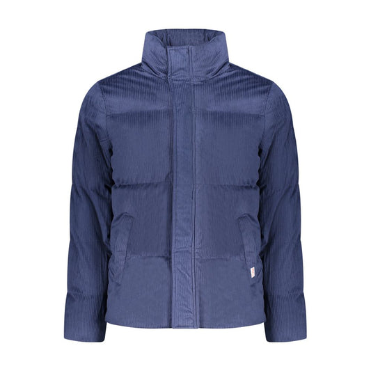 Overcoat by Rifle for men in polyester blue showcases a architectural silhouette, artfully detailed with a distinctive and functional pockets for a architectural finish.