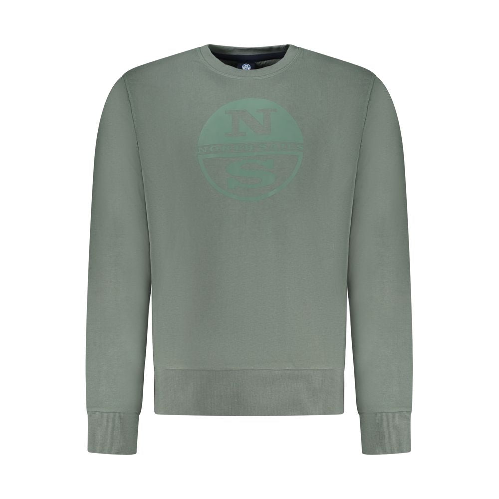 Sweatshirt by North Sails for men in cotton green features an provocated silhouette, detailed with a provocated and a refined crew neckline for a sophisticated aesthetic.