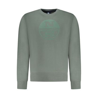 Sweatshirt by North Sails for men in cotton green features an provocated silhouette, detailed with a provocated and a refined crew neckline for a sophisticated aesthetic.
